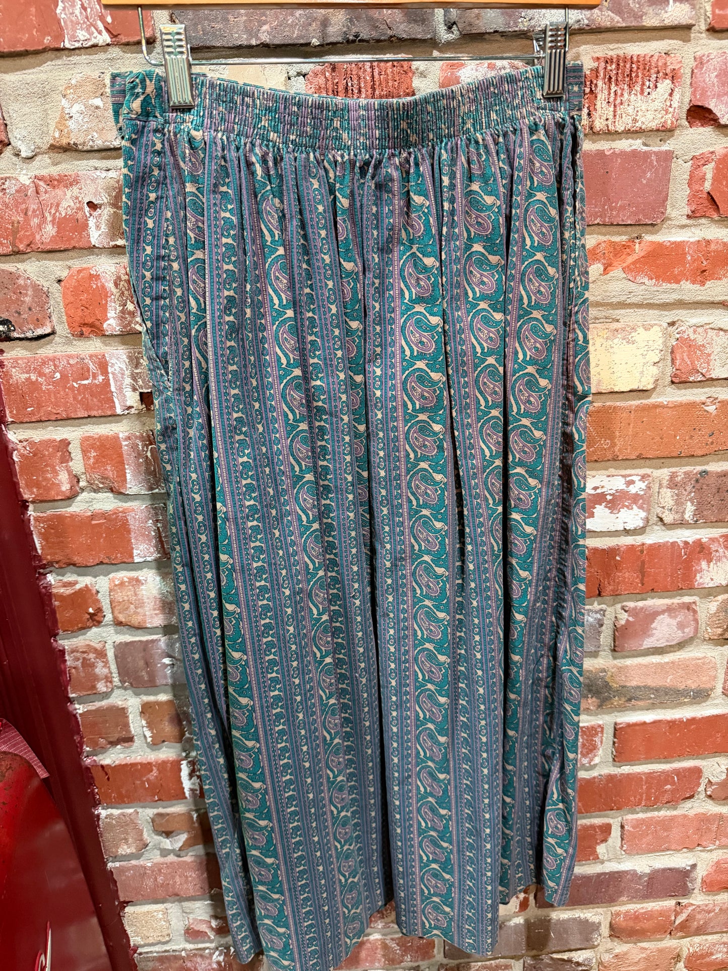 Suede paisley skirt