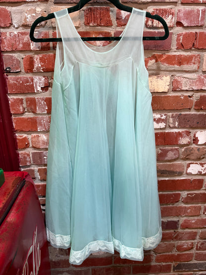 60s Soft Aqua Peignoir