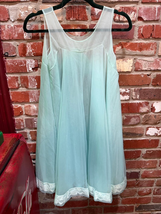 60s Soft Aqua Peignoir