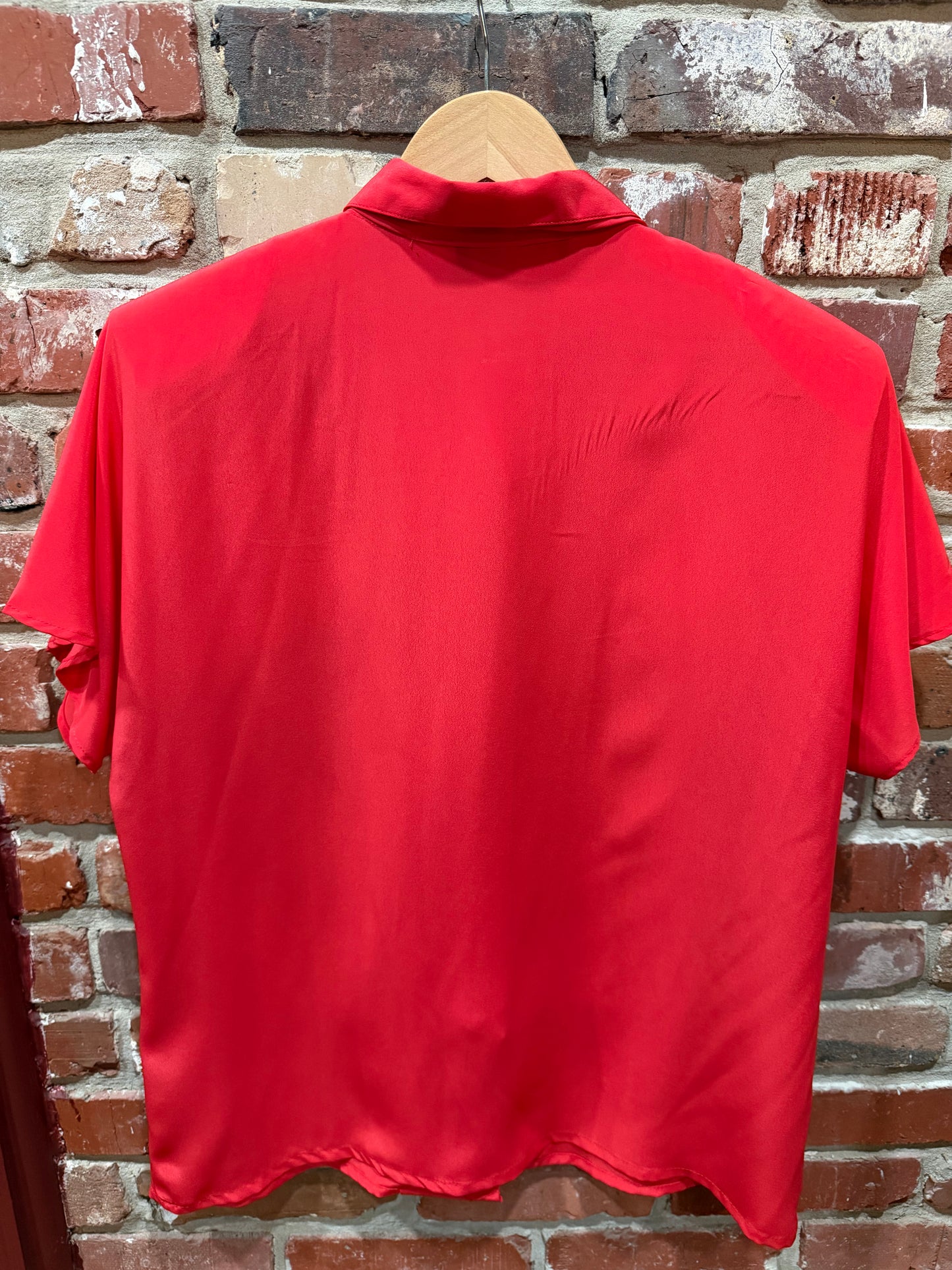 Haberdas Her Red Rose Blouse