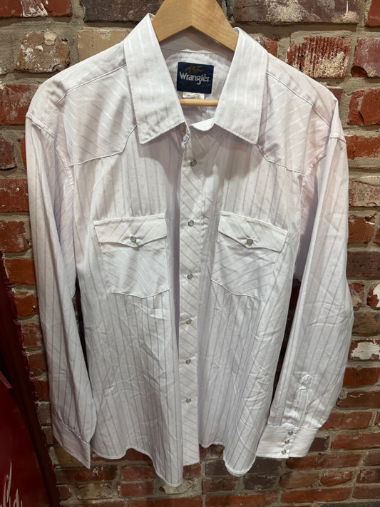 Wrangler White Pearl Snap Button Up