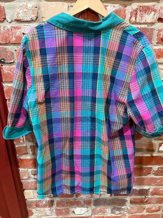 Sunny Sport Colorful Plaid Blazer Style Top