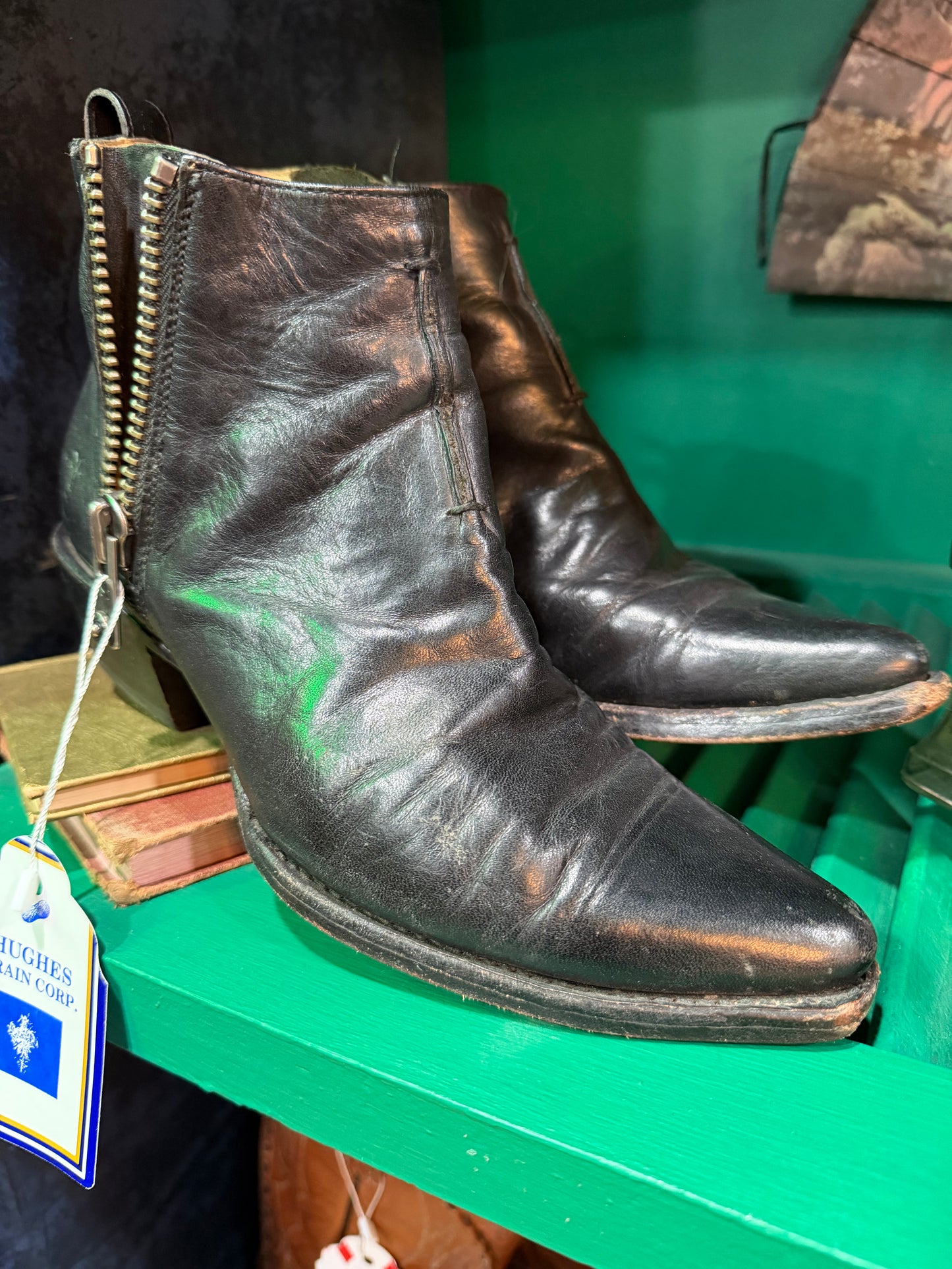 Frye Black Zipper Booties
