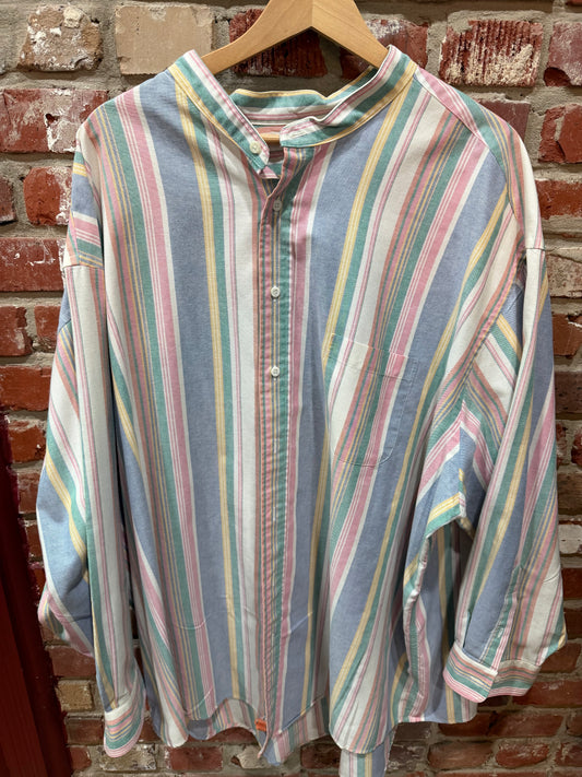 King Size Pastel Stripe Button Down
