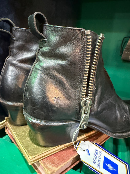 Frye Black Zipper Booties
