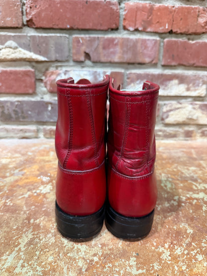 Red Justin LaceUp Boots