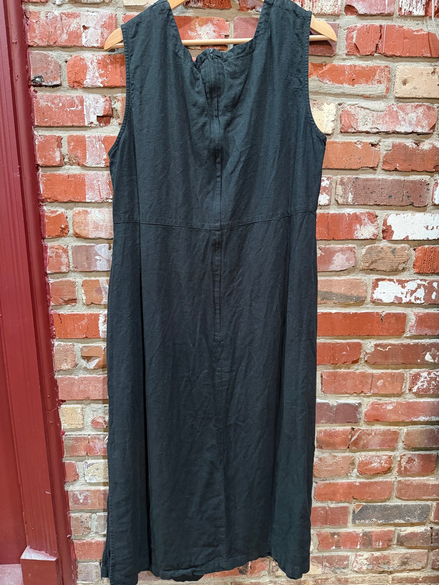 Betsy Lauren Black Linen Dress