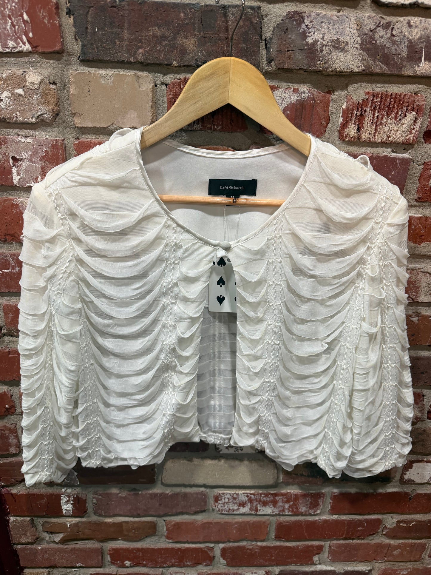 R&M Richards Sheer Chiffon Shrug Top