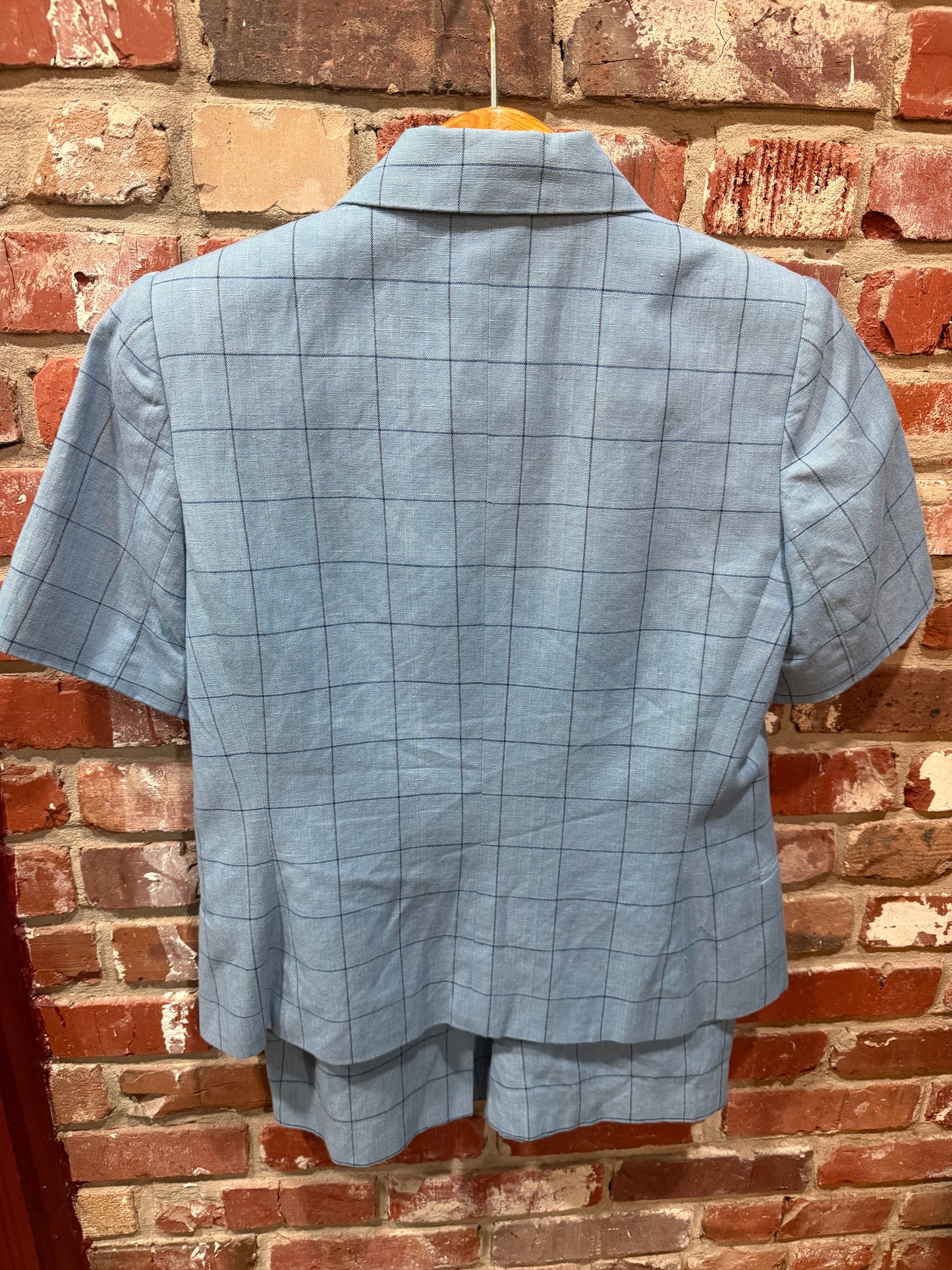 Harvé Bernard Windowpane Skirt Suit Set