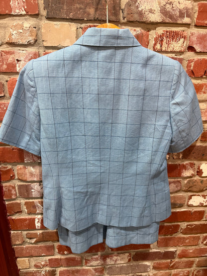 Harvé Bernard Windowpane Skirt Suit Set