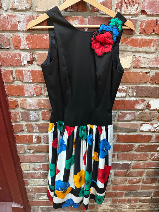 AJ Bari Color-block Floral Dress