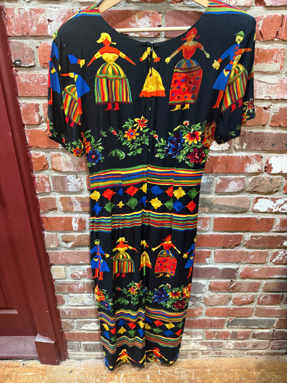 WNY Folk Art Wrap Dress