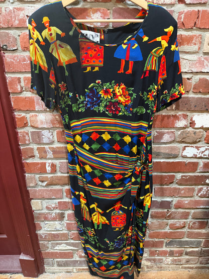 WNY Folk Art Wrap Dress