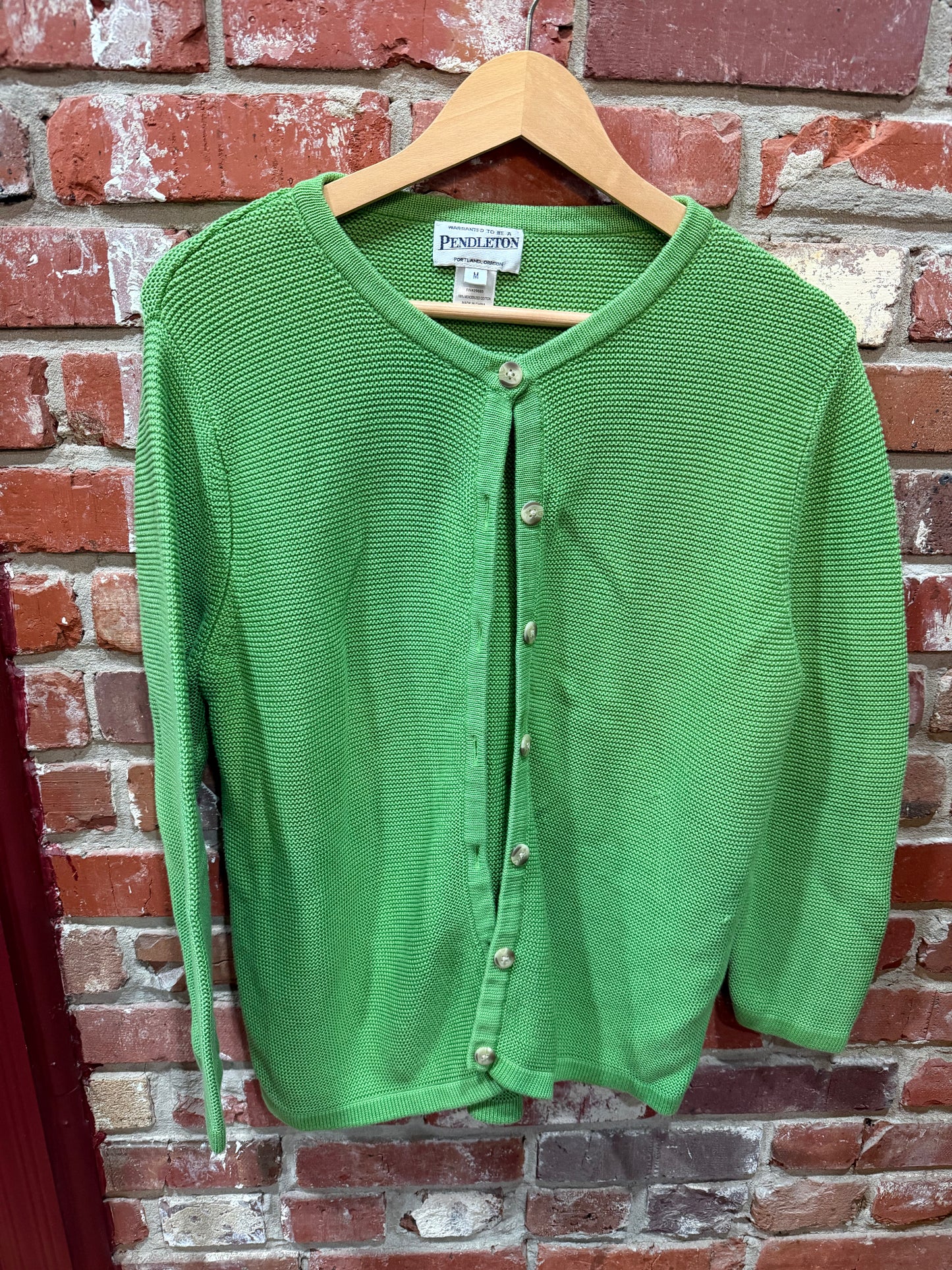 Green Pendleton Cardigan