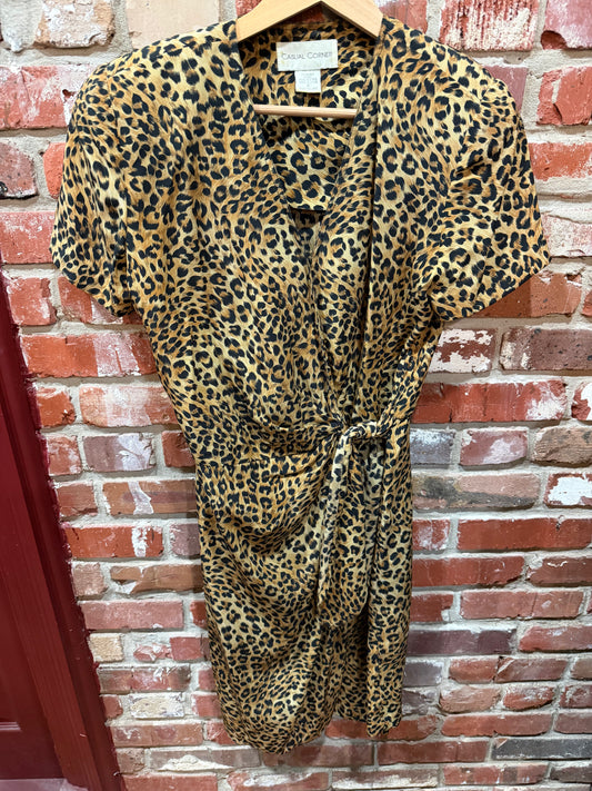 Leopard Print Wrap Dress