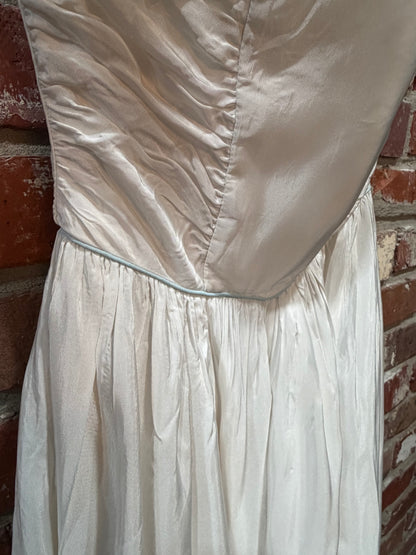 Candi Jones Blue/White Strapless Dress