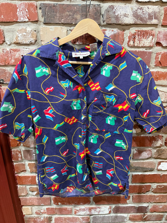 Bechamel Nautical Flags Button Down