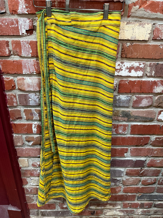 Boho Yellow/Green Wrap Skirt