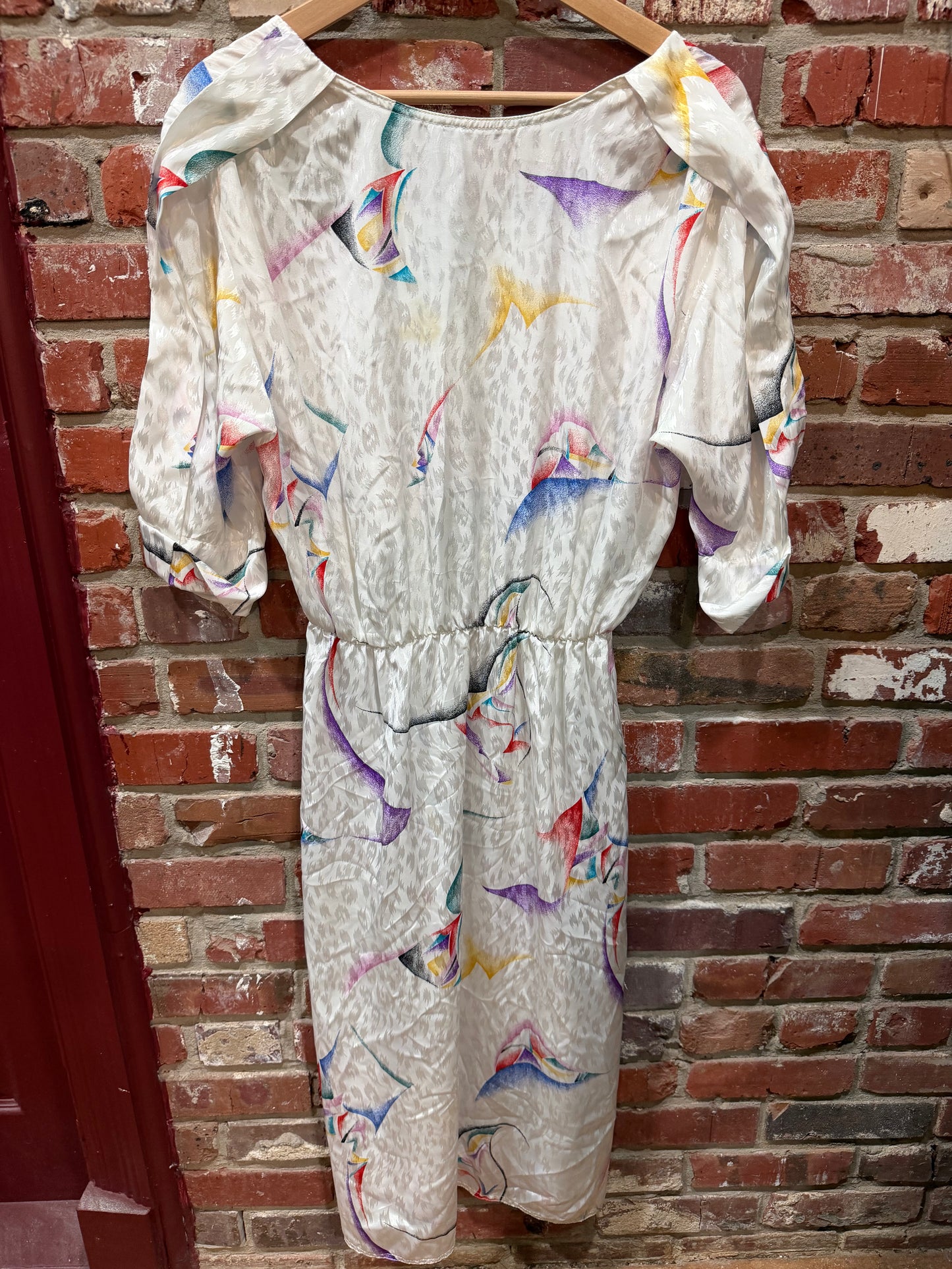 Melissa Lane White Abstract Dress