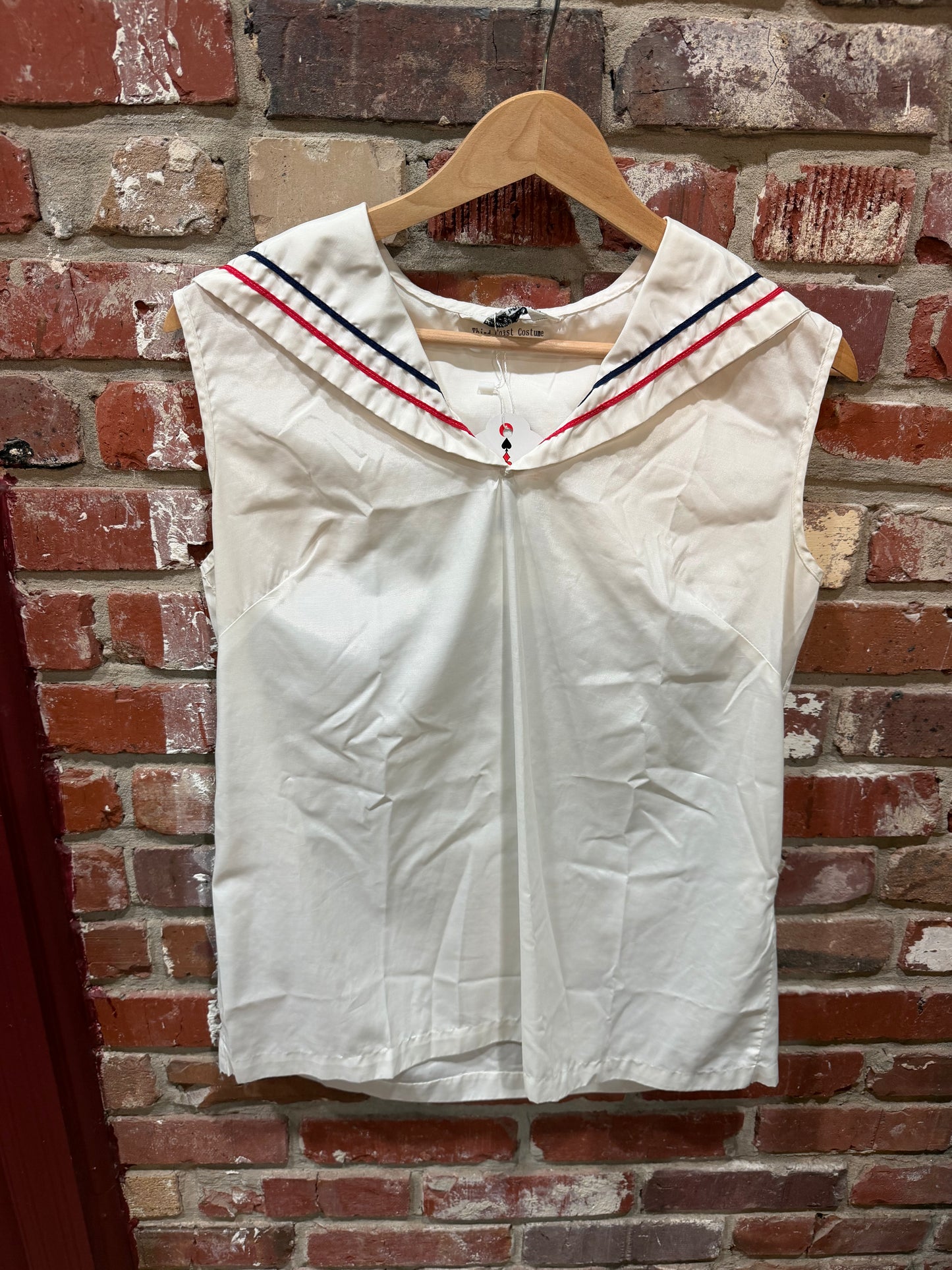 White Red/Blue Stripe Top