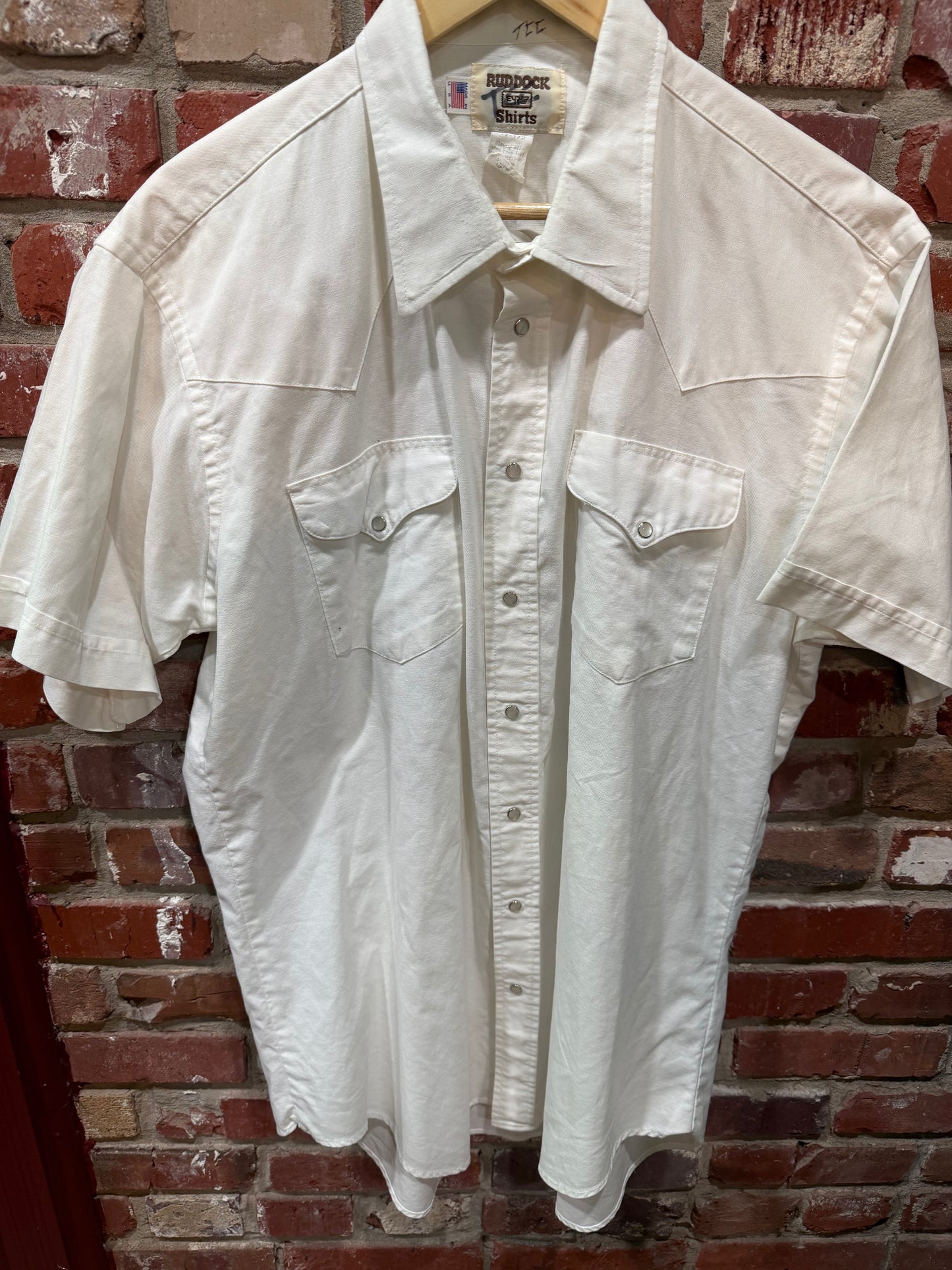 Ruddock White Pearl Snap Shirt