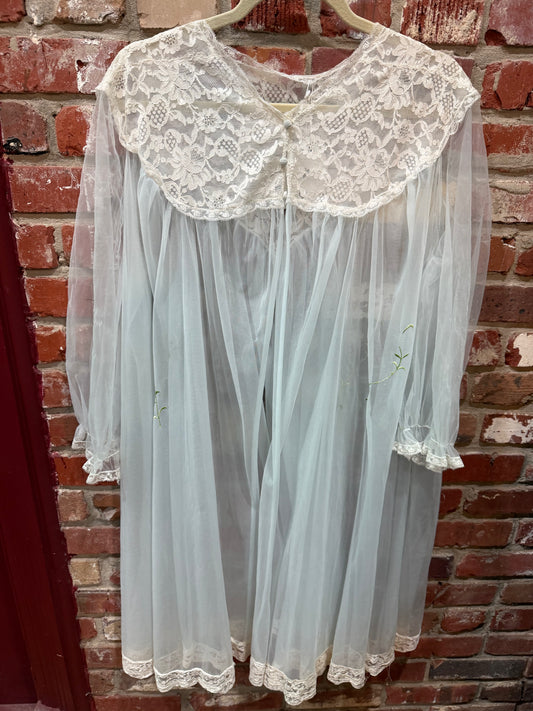 Embroidered Stem Peignoir