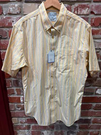 LL Bean Yellow-Blue Striped Shirt