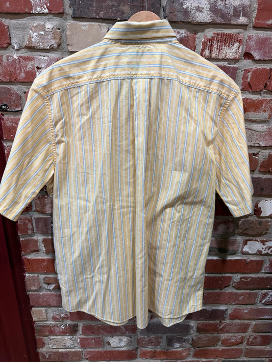 LL Bean Yellow-Blue Striped Shirt