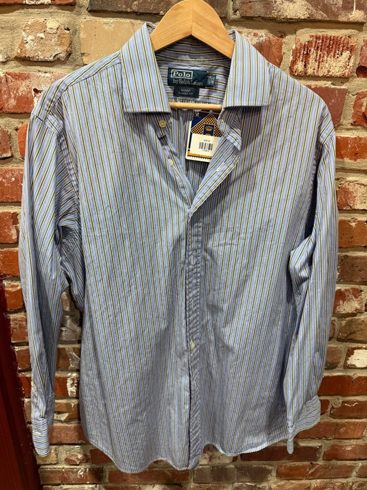 Polo Blue Striped Button Down
