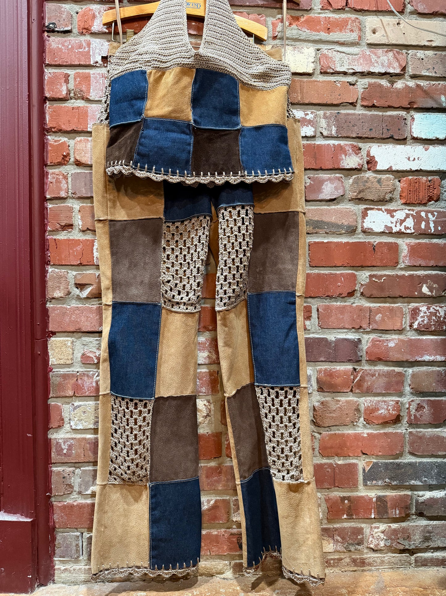 Wilson Leather Maxima Patchwork Suede and Crochet Set
