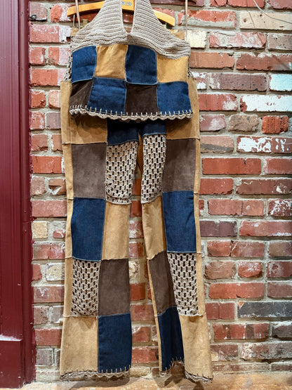 Wilson Leather Maxima Patchwork Suede and Crochet Set