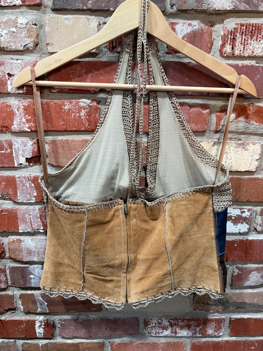 Wilson Leather Maxima Patchwork Suede and Crochet Set