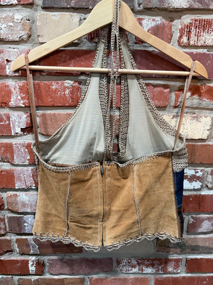 Wilson Leather Maxima Patchwork Suede and Crochet Set