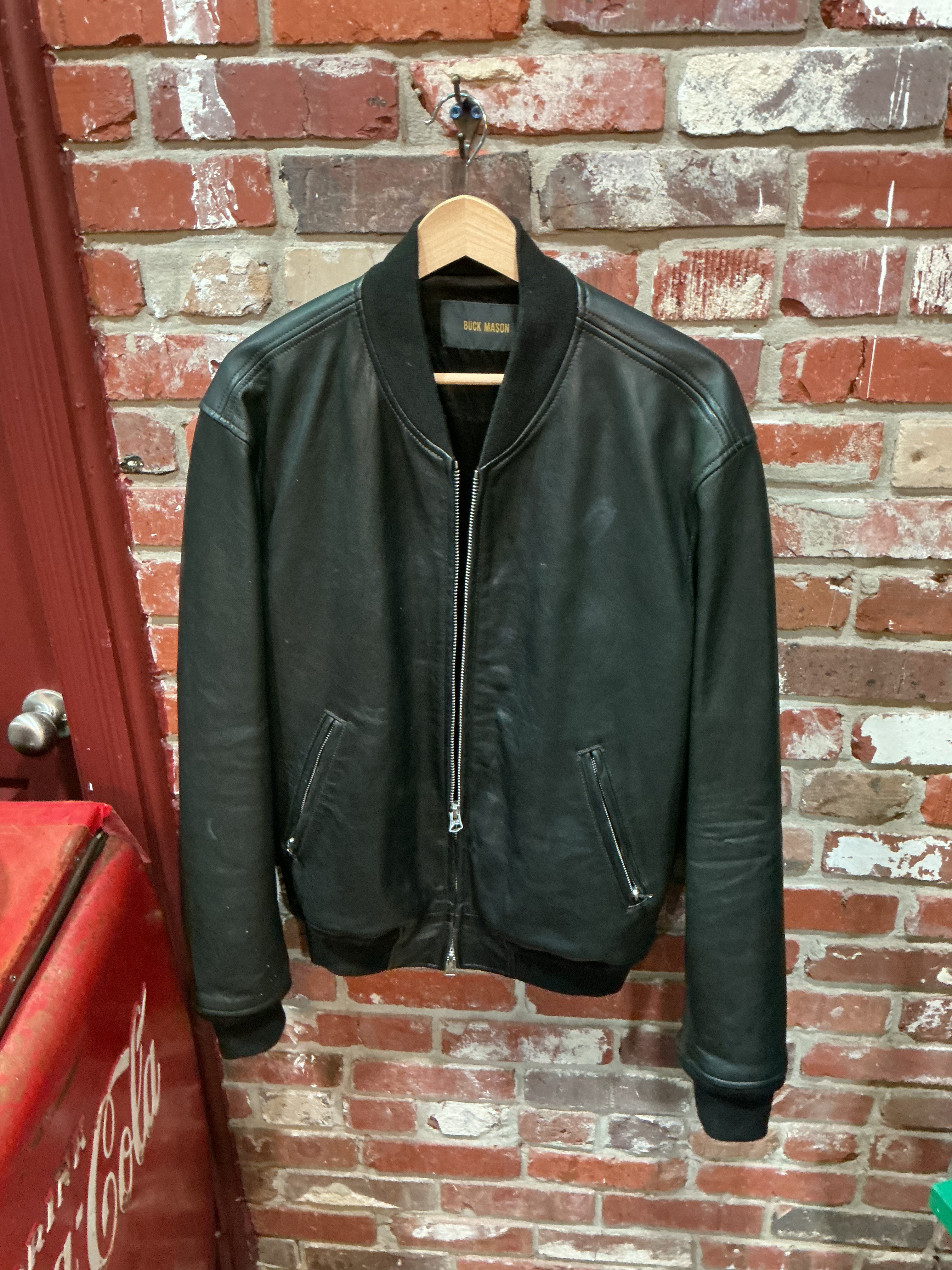 Buck Mason Black Leather Coat