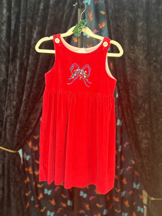 Kids corduroy bow dress ￼