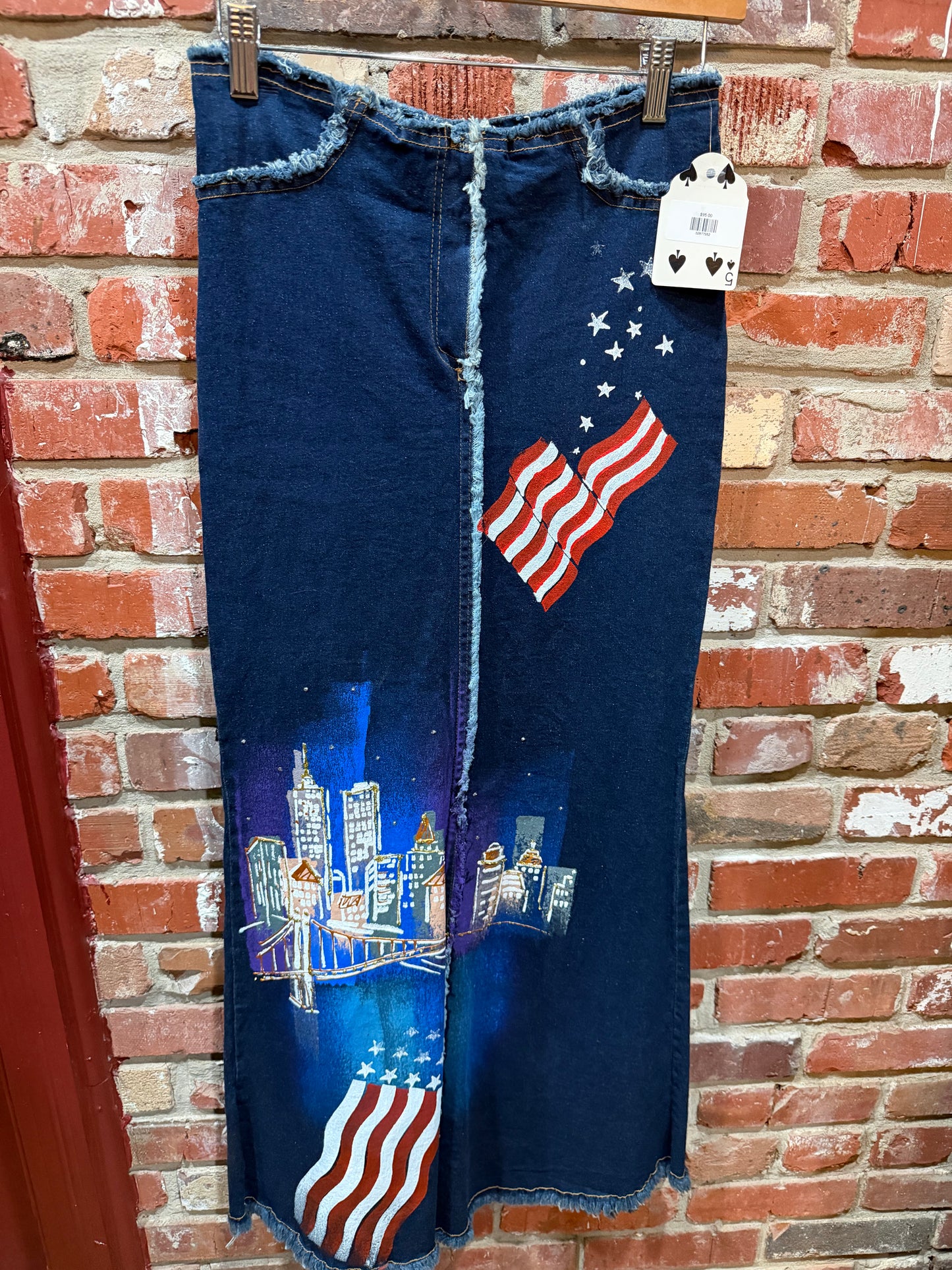 Hand-painted Denim Maxi Skirt