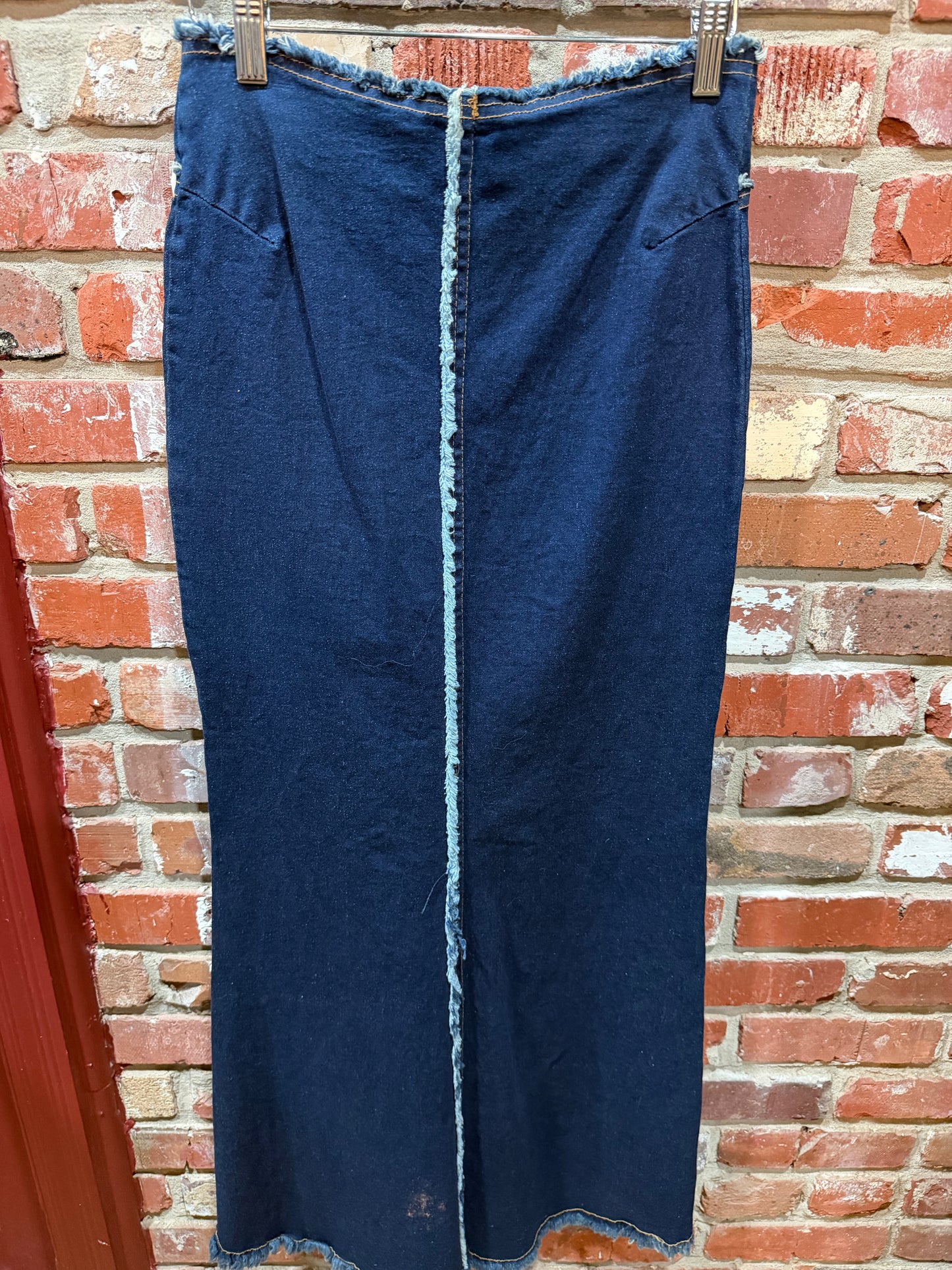 Hand-painted Denim Maxi Skirt