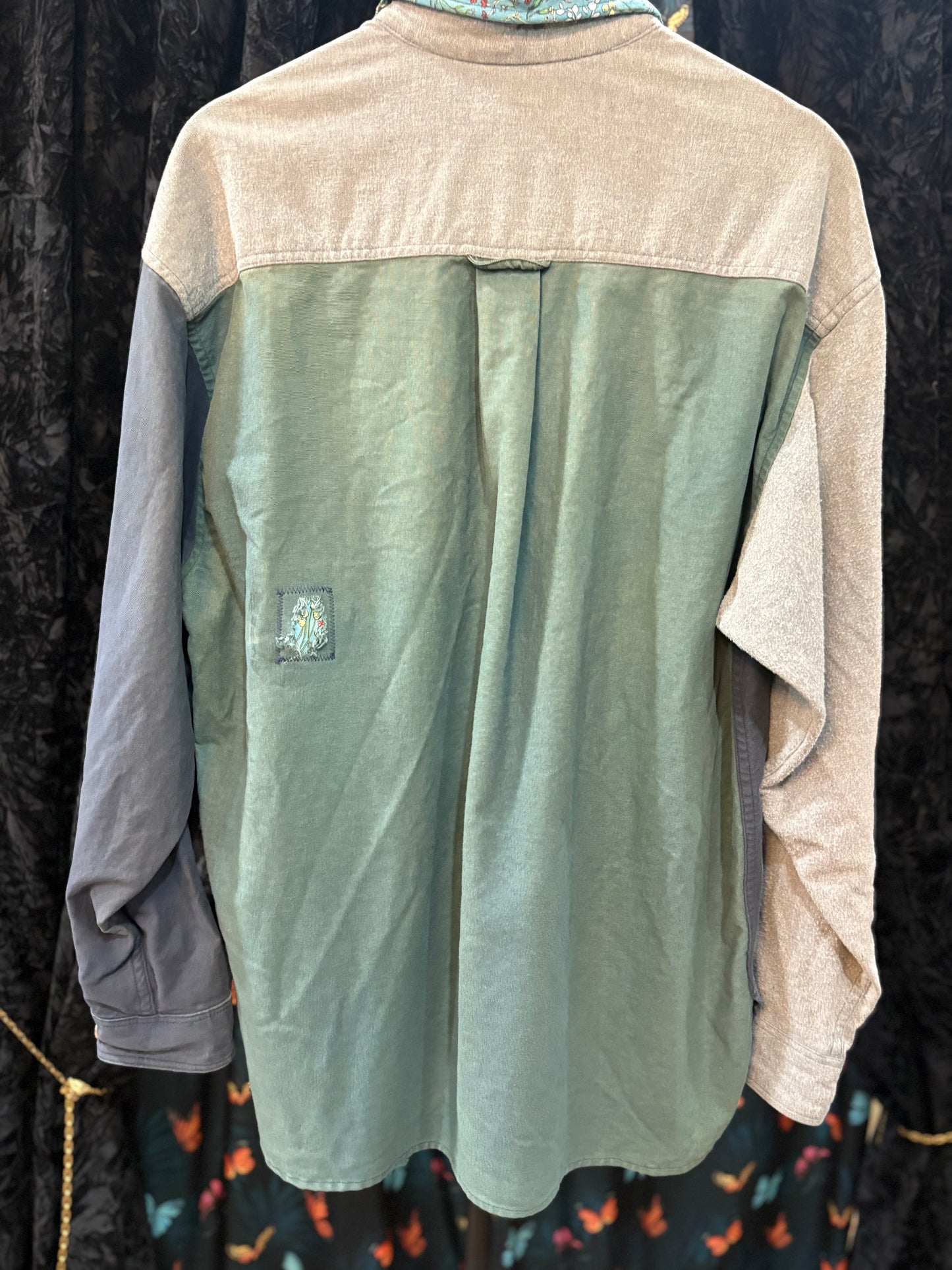 Custom Color Block Button Up