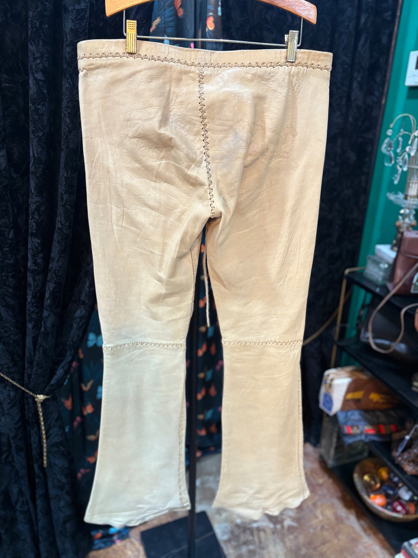 Stamped Handmade Leather Pants