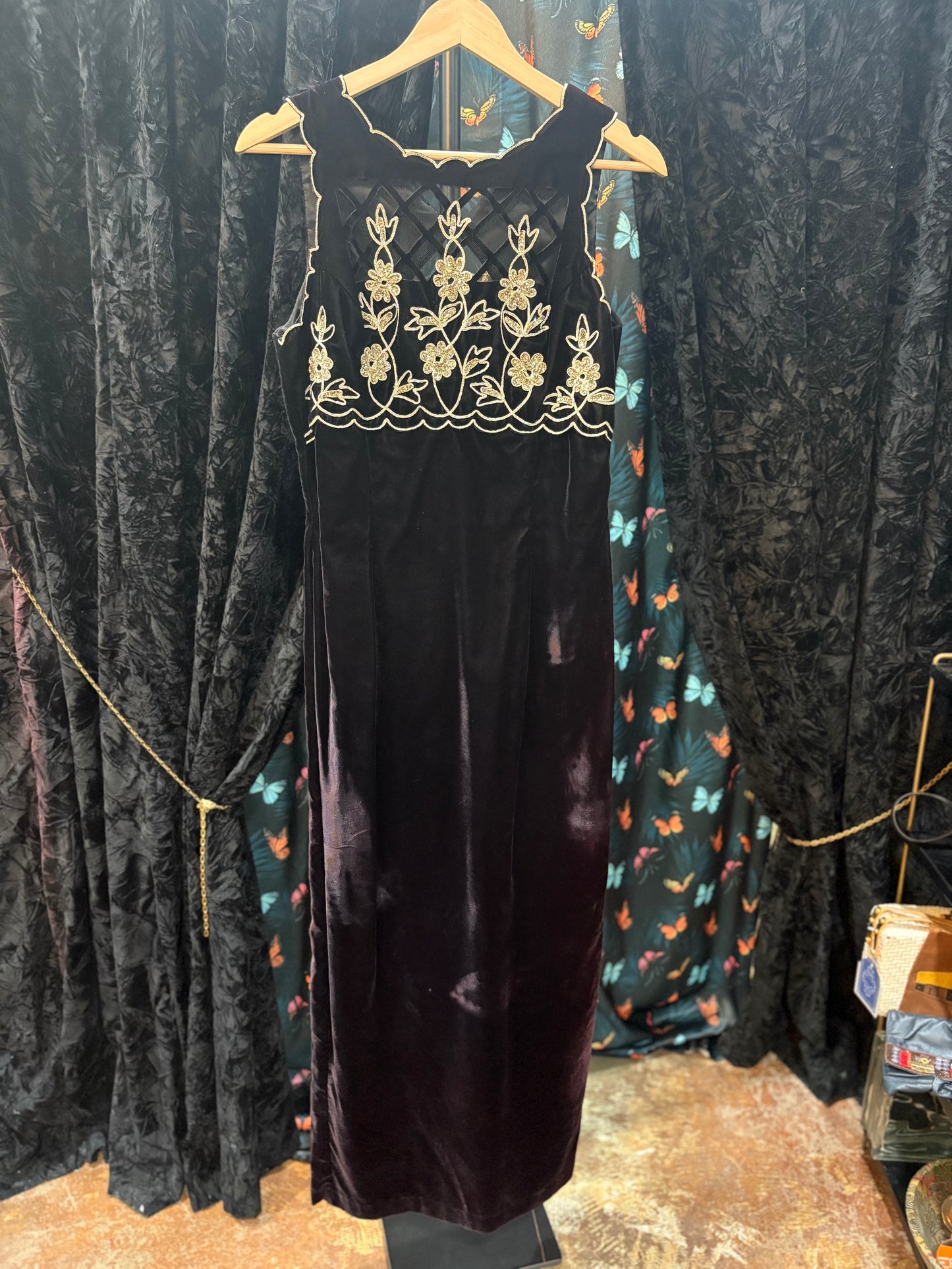 Velvet Beaded Gown