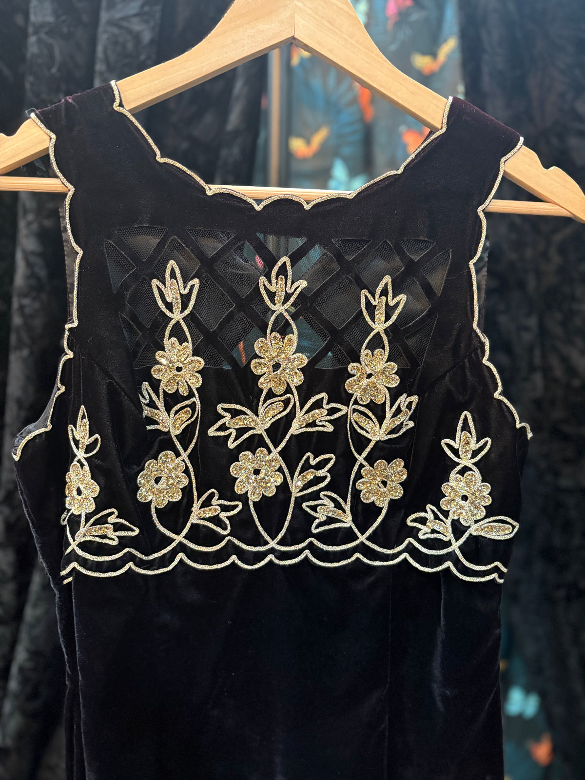 Velvet Beaded Gown
