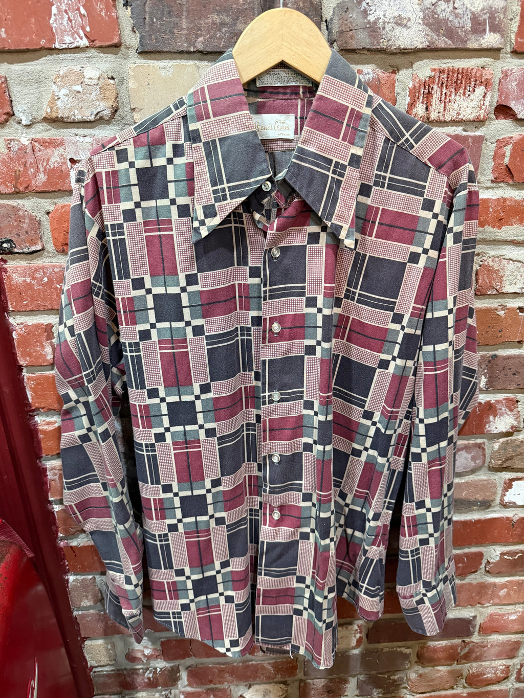 Biandi Cellini Geometric Plaid Shirt